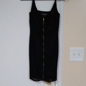 Black lace mini dress